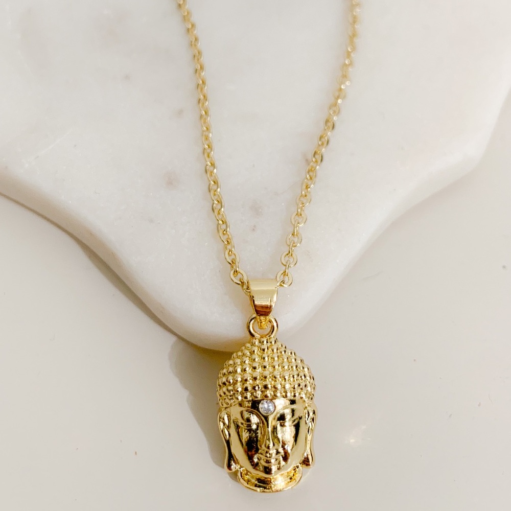Buddha Head Necklace | 14k Gold Filled